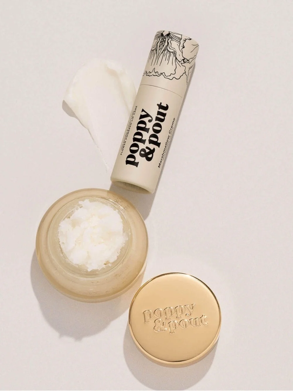 Poppy & Pout Marshmallow Creme Lip Care Duo | Lip Balm + Lip Scrub
